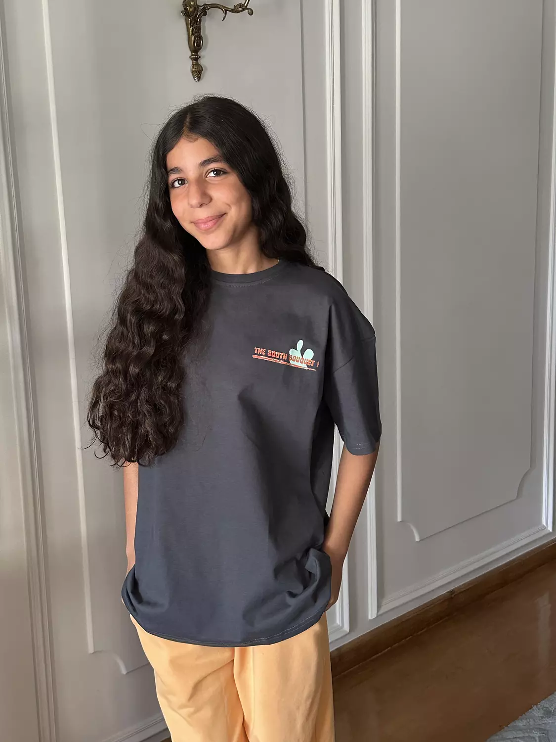 SOUTH Unisex Dark Charcoal Grey South Fruits oversized t-shirt  3
