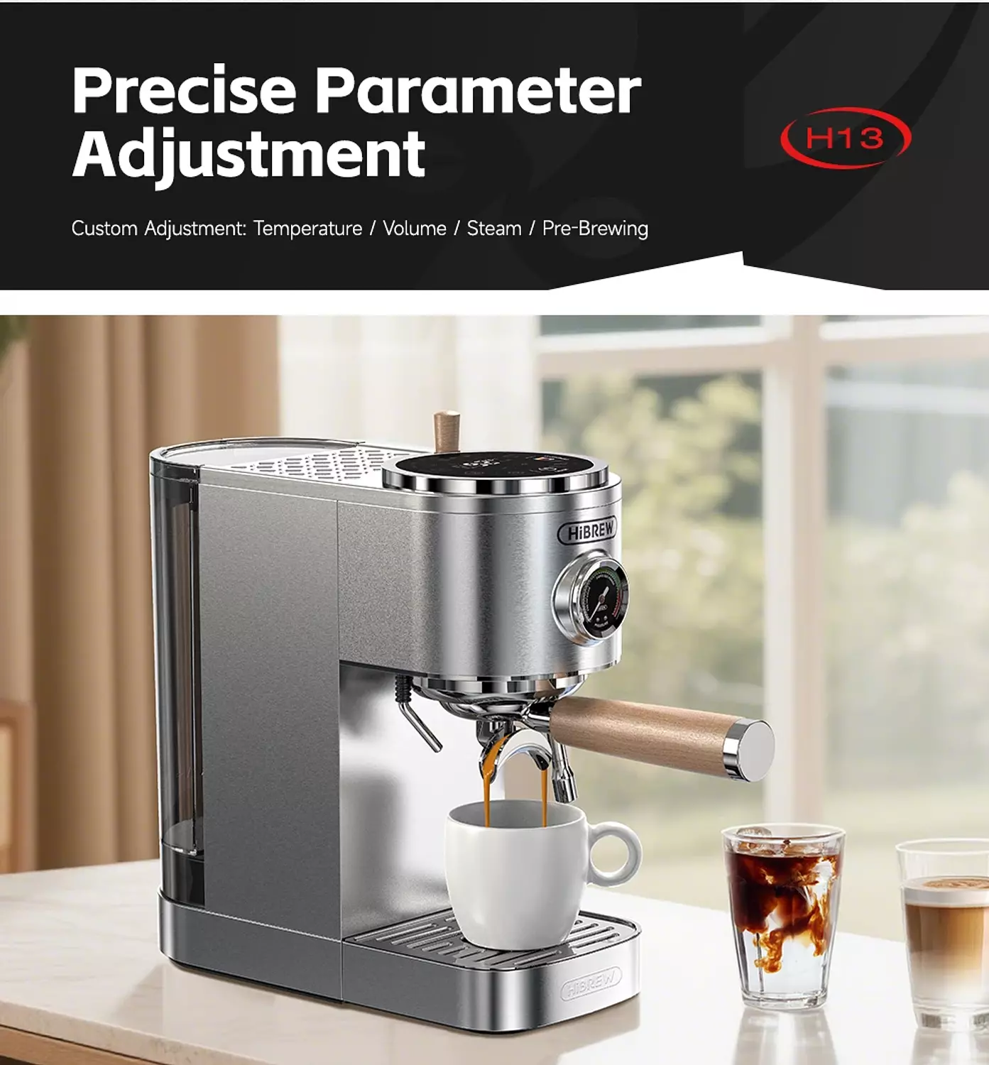 H13 Super Barista 58 mm port filter Touch screen dual boiler 8