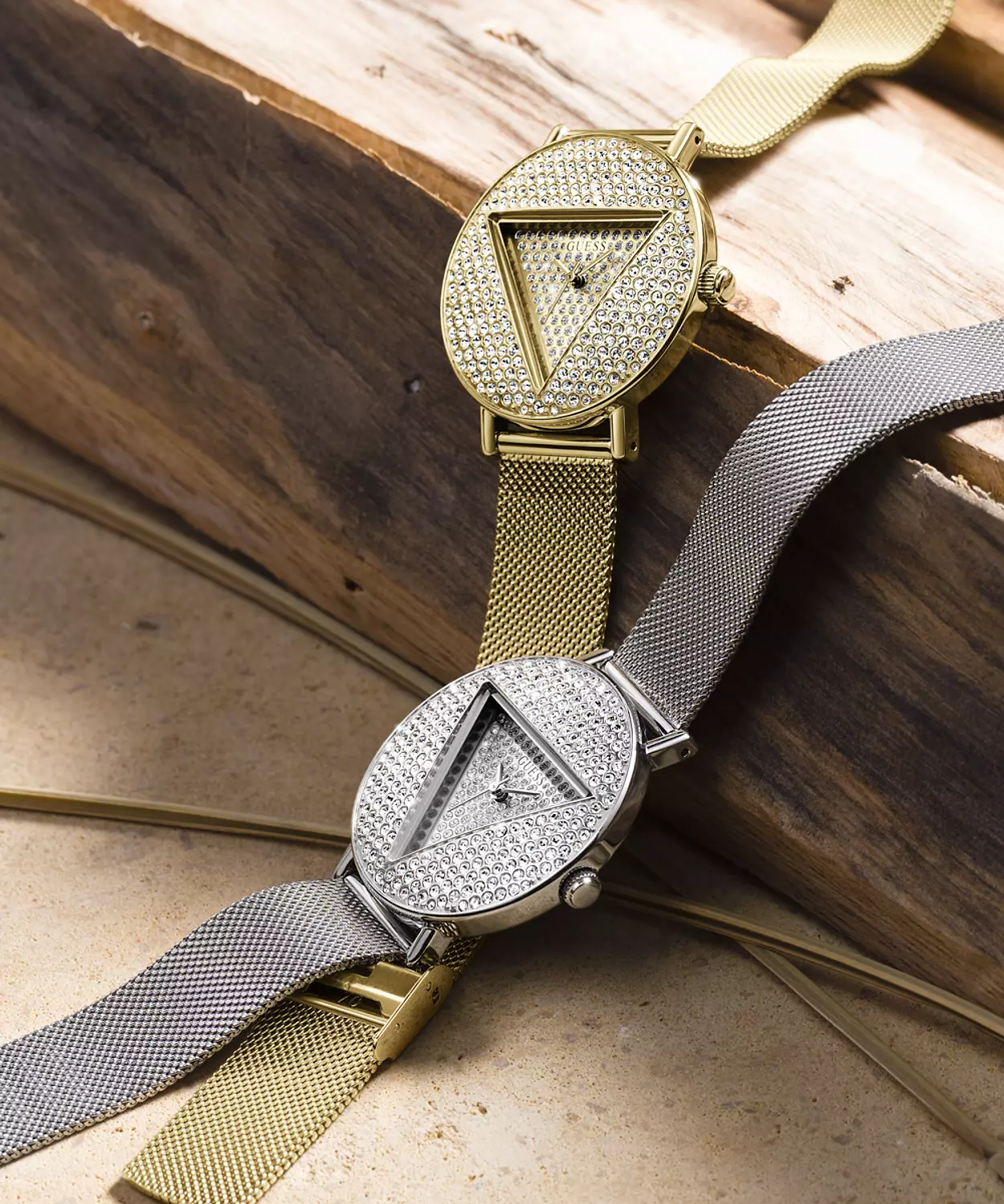 GUESS GW0477L2 ANALOG WATCH  For Women Gold Stainless Steel/Mesh Polished Bracelet  8