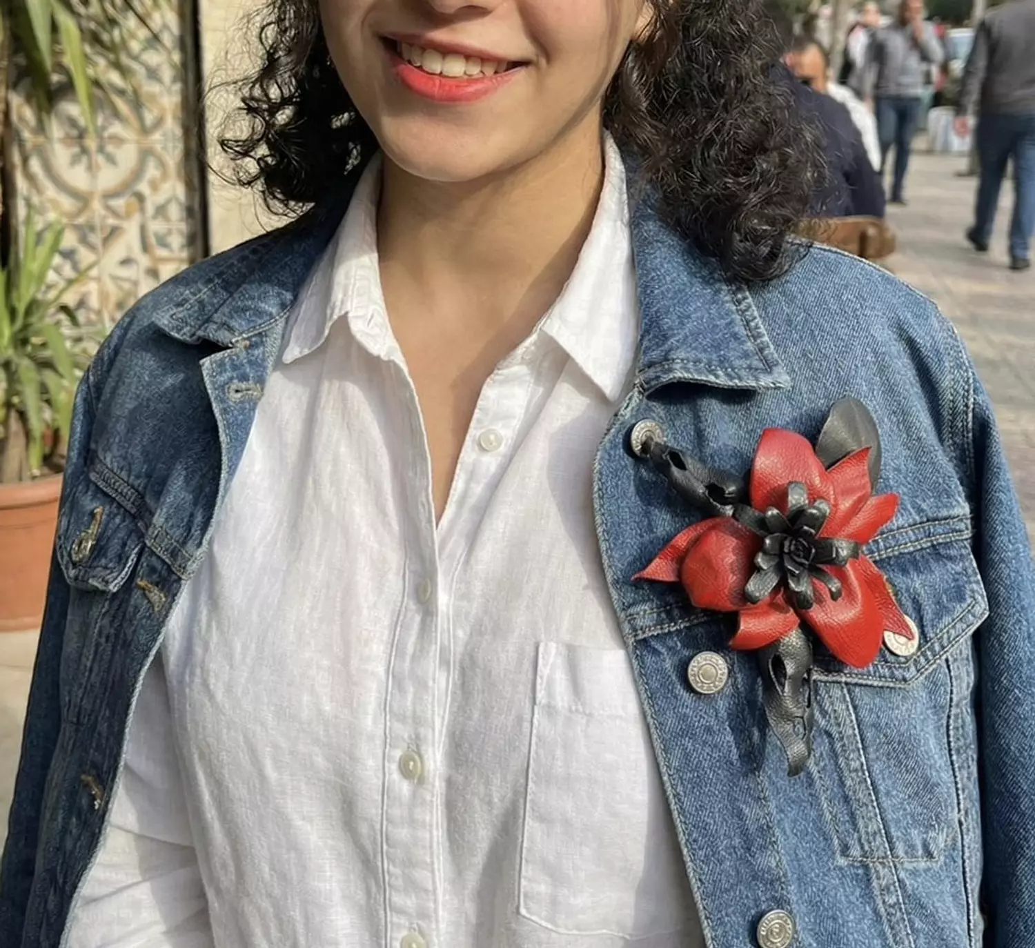 “Abstract Petal” hand-made brooch by Heba Gamal 2