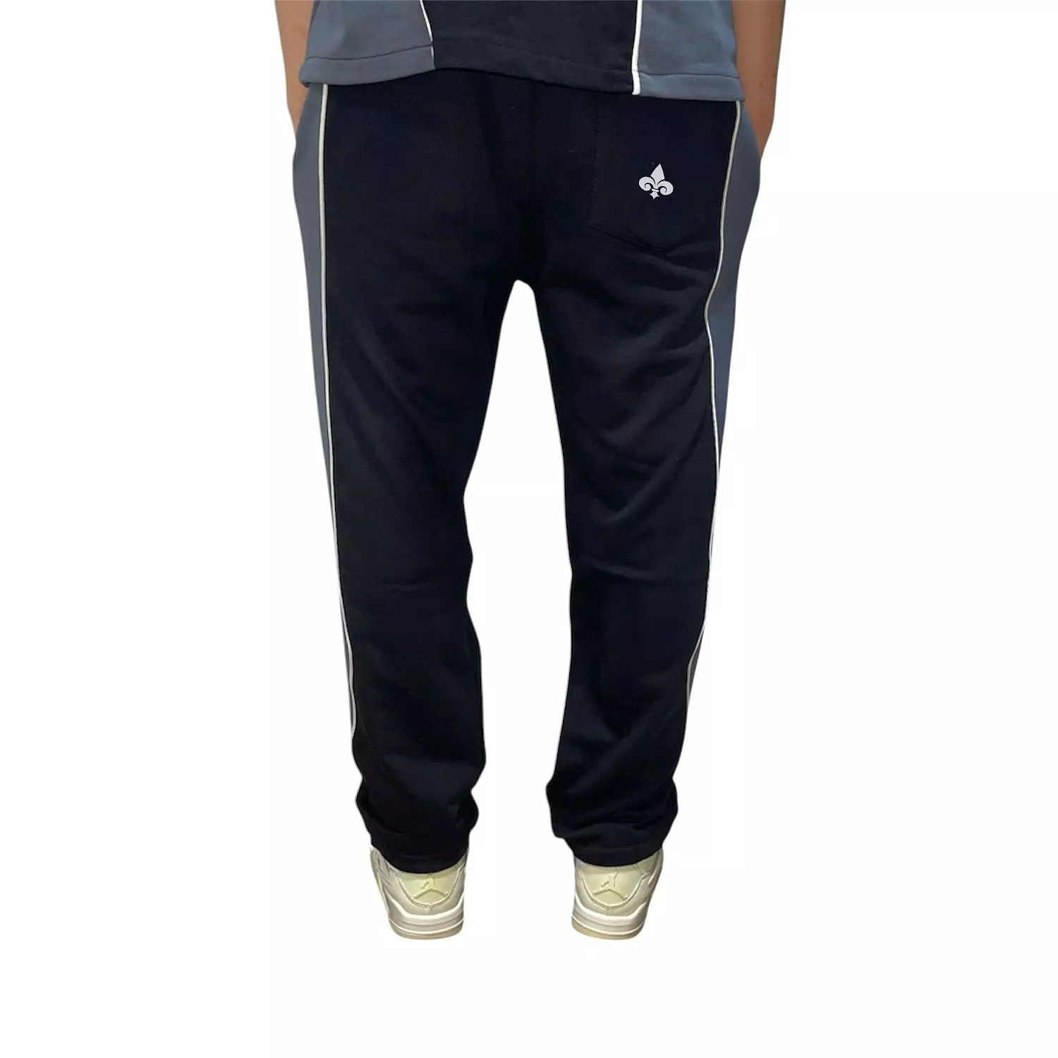 De-lys pants Black & Grey with white stripe 2