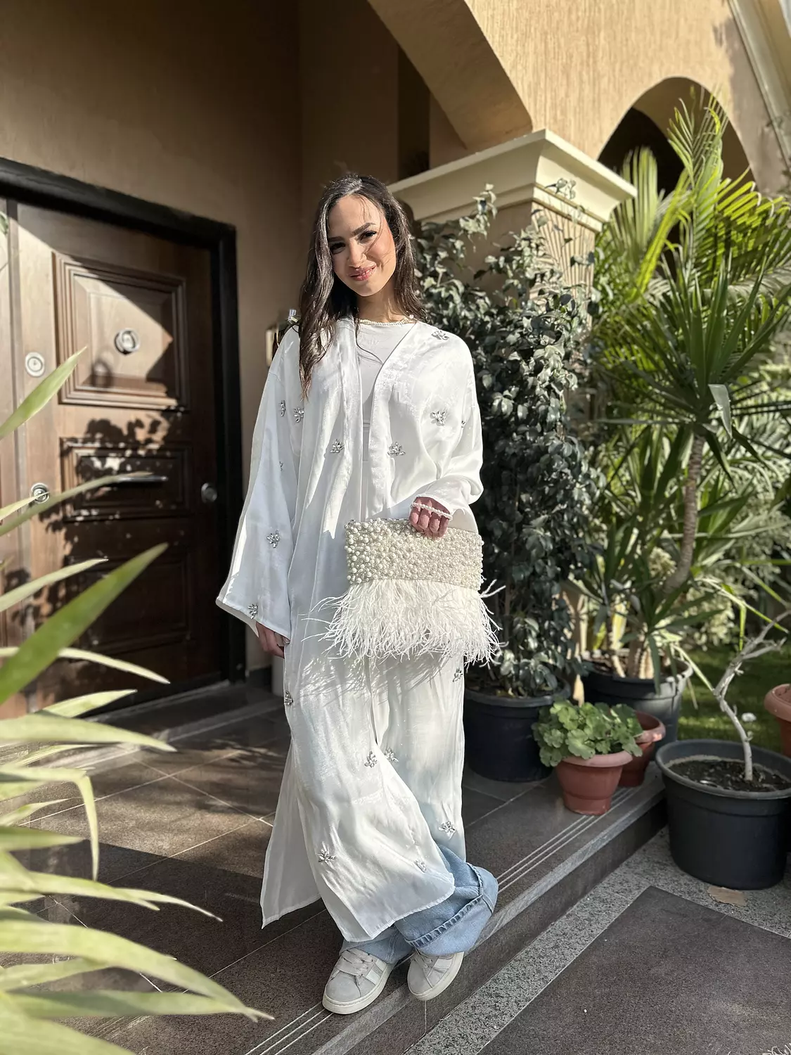 Rhinestones White Royal Kaftan 1