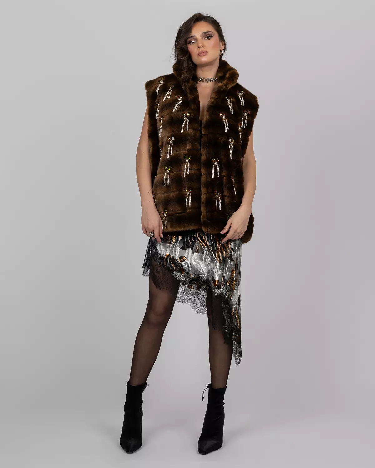 Brown Faux Fur Vest image