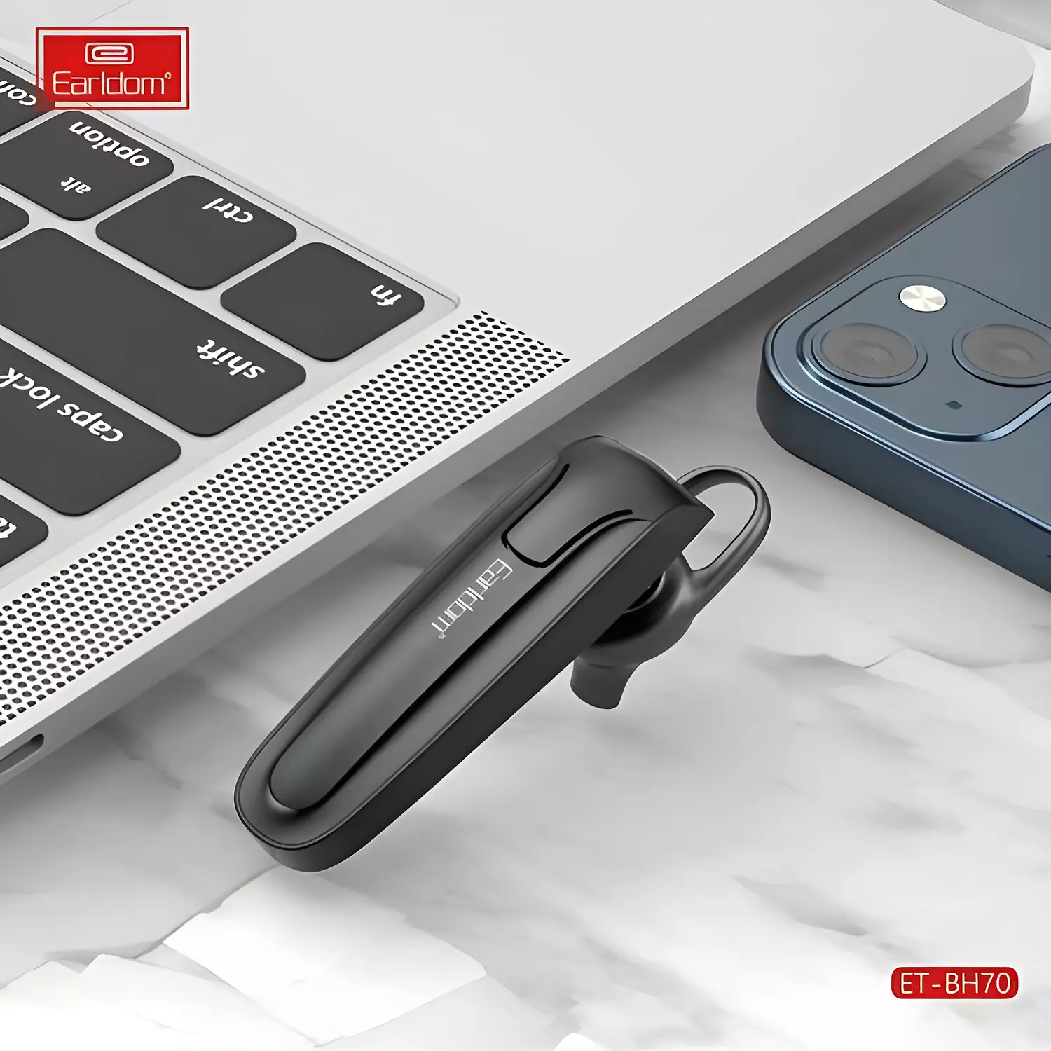 Bluetooth Earphone with Built-in Microphone - Up to 4 Hours of Playtime - Earldom BH70 4