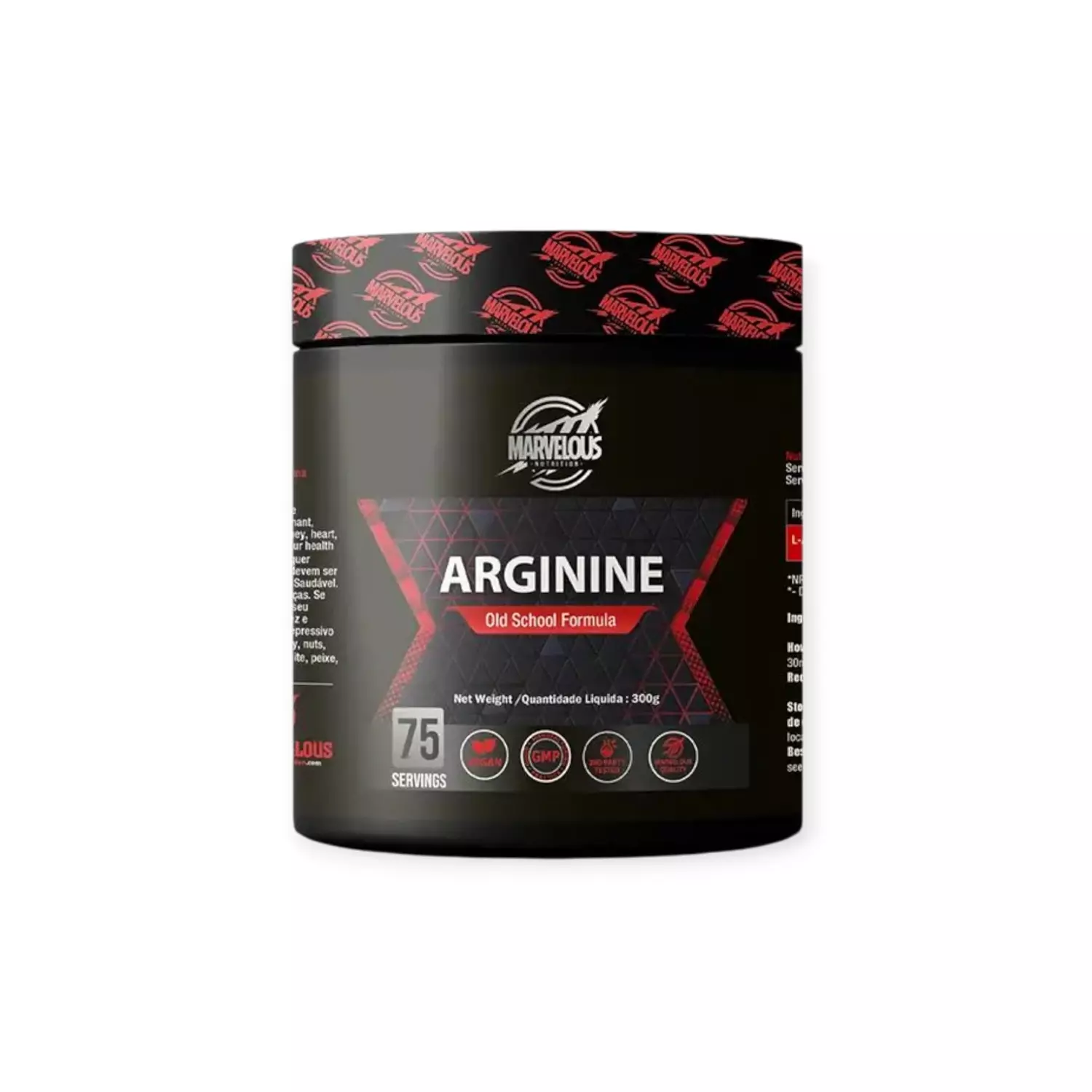 Marvelous Nutrition Arginine old School Formula-75 Serv.-300G. image