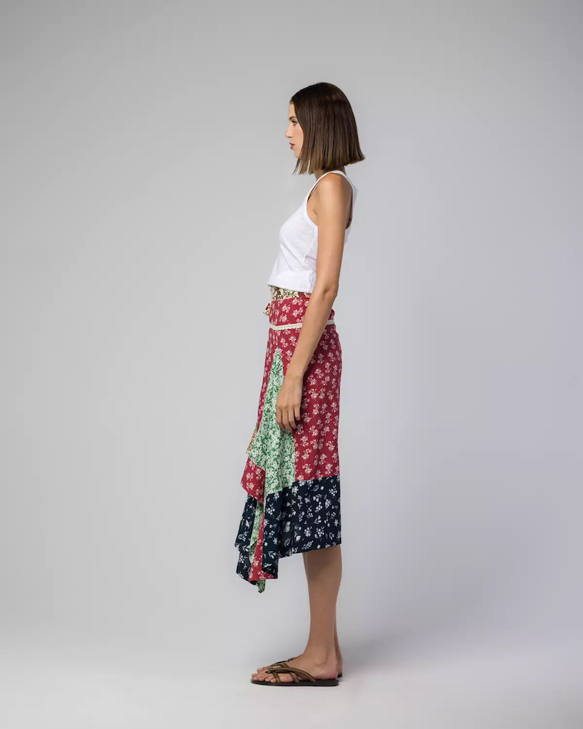 THE ASYMMETRIC FLORAL SKIRT hover image