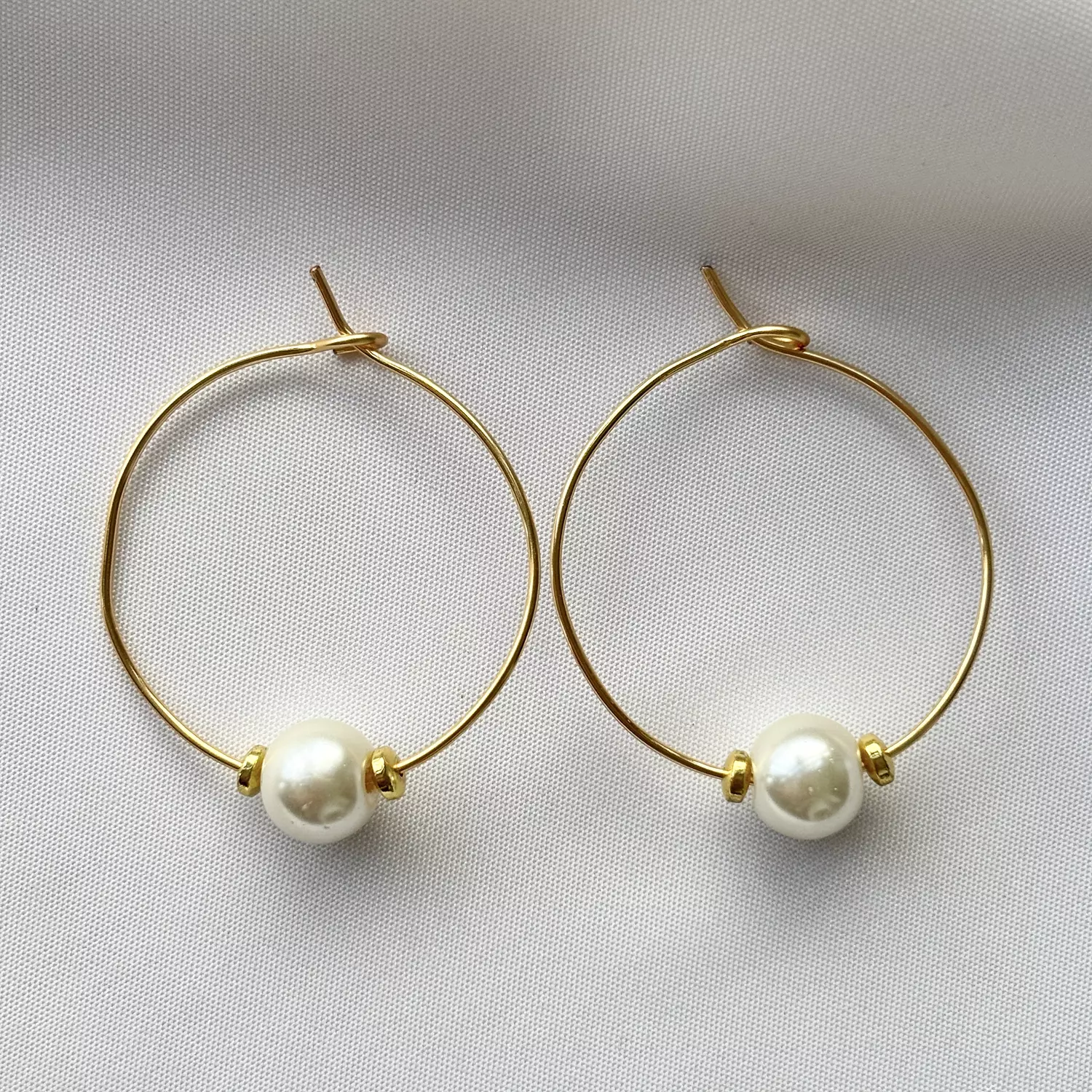 Pearl Hoop Earrings image