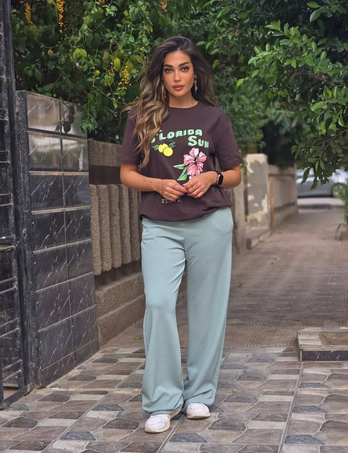 Mint green classic pants hover image