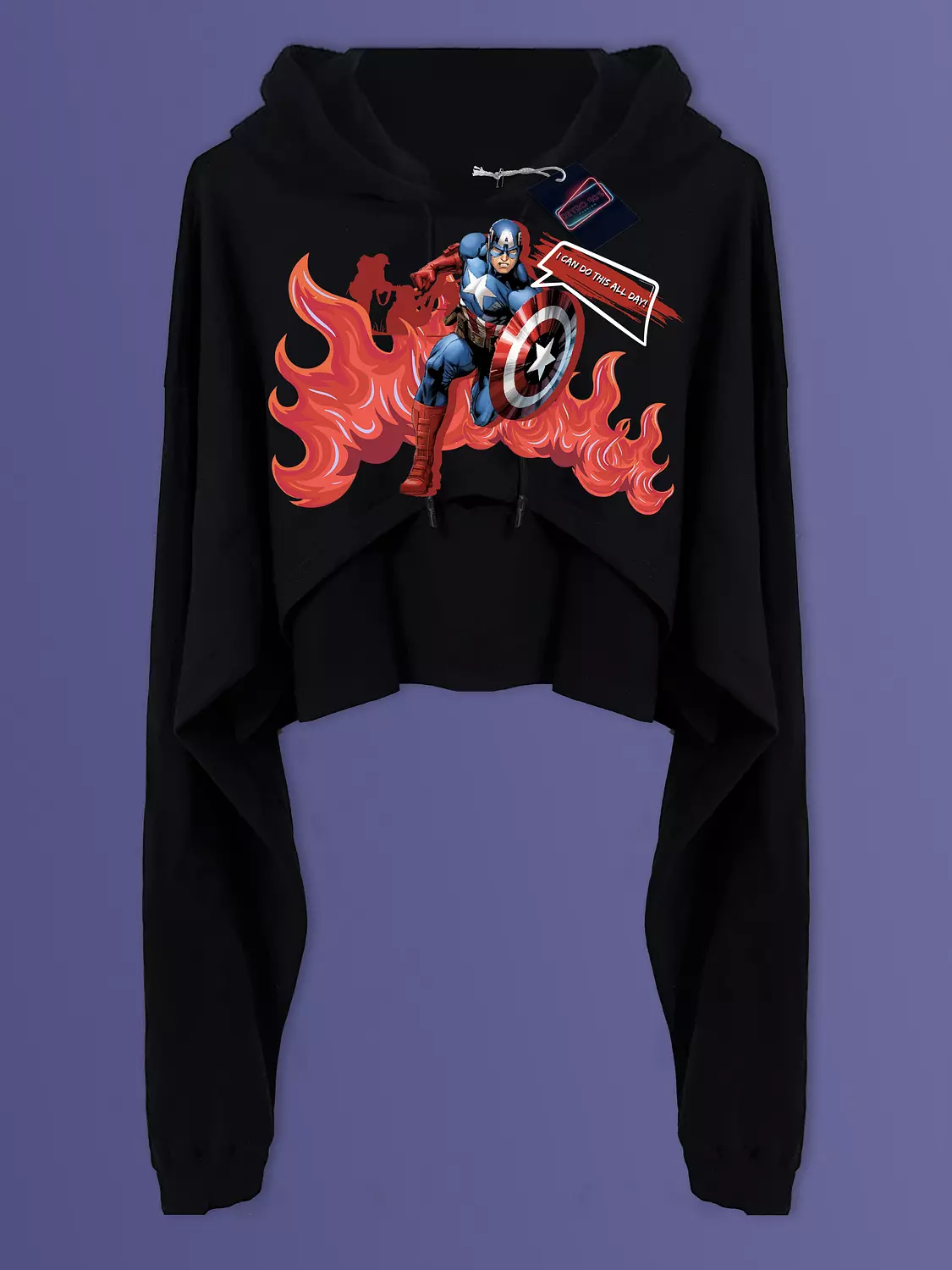 Captain America Cropped Hoodie image