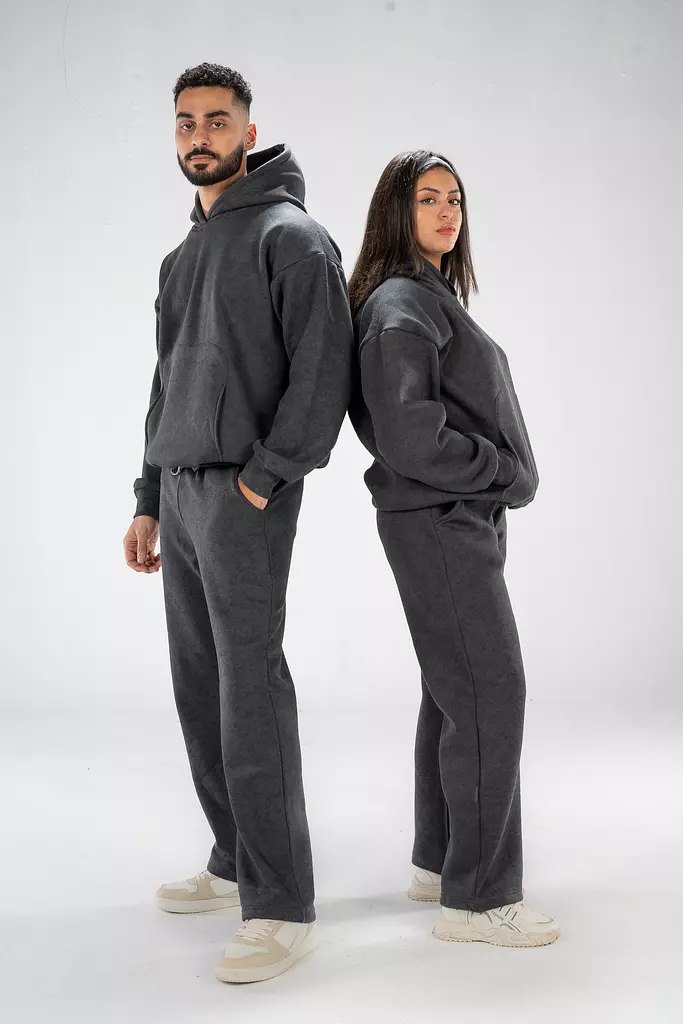 Grey washed wide Leg Sweats