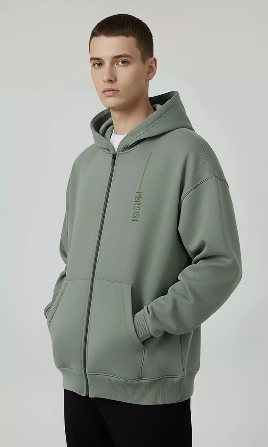 Persist ZIP UP Sweatshirt _ Olive 3