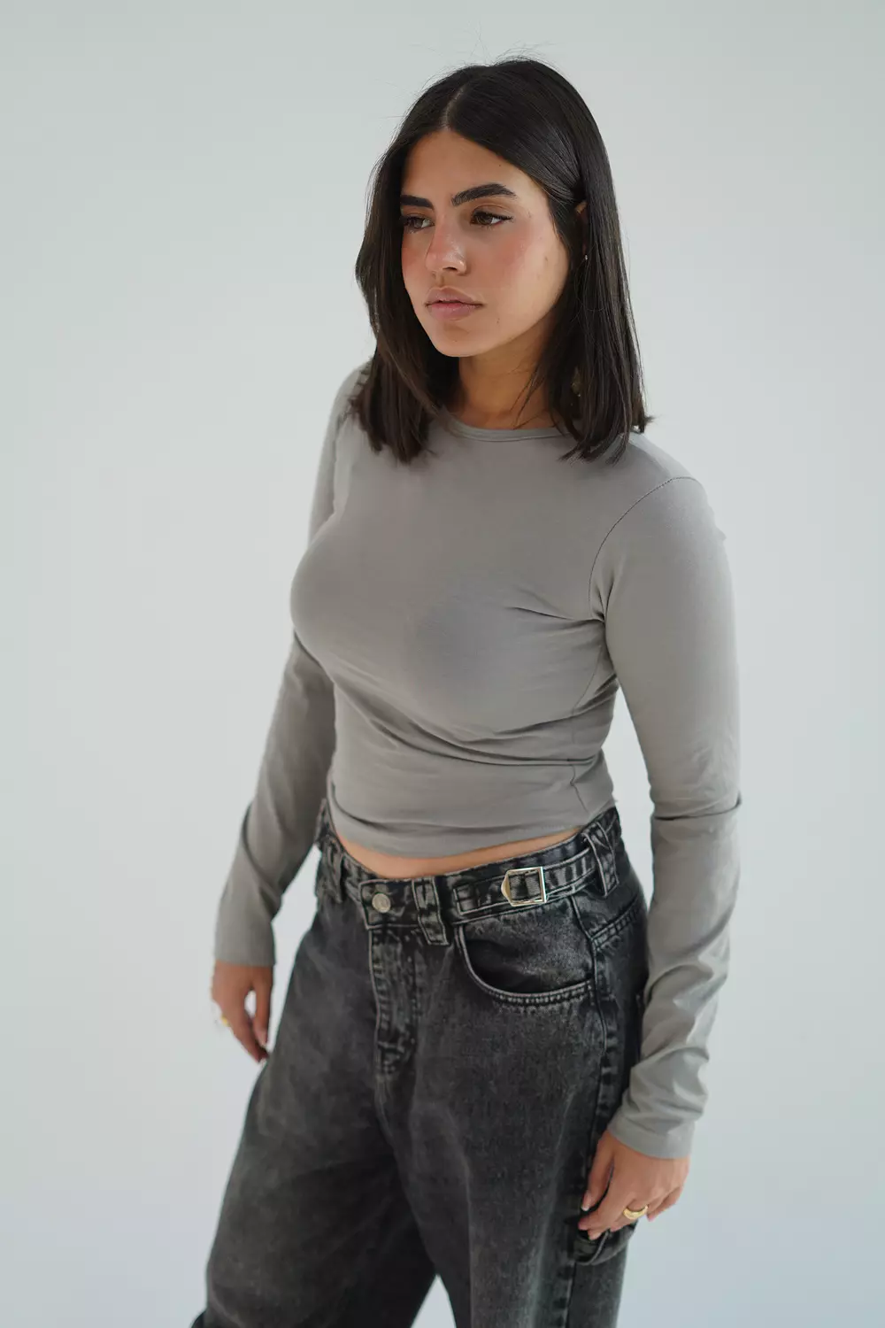 Gray top with long sleeve-2nd-img