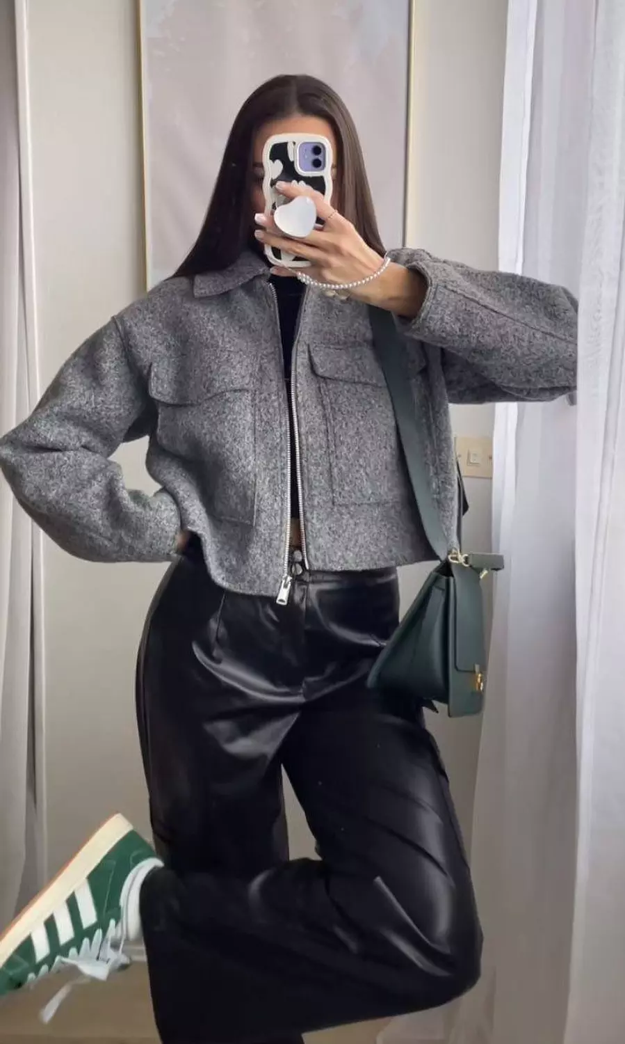 Cropped jacket with zipper  image