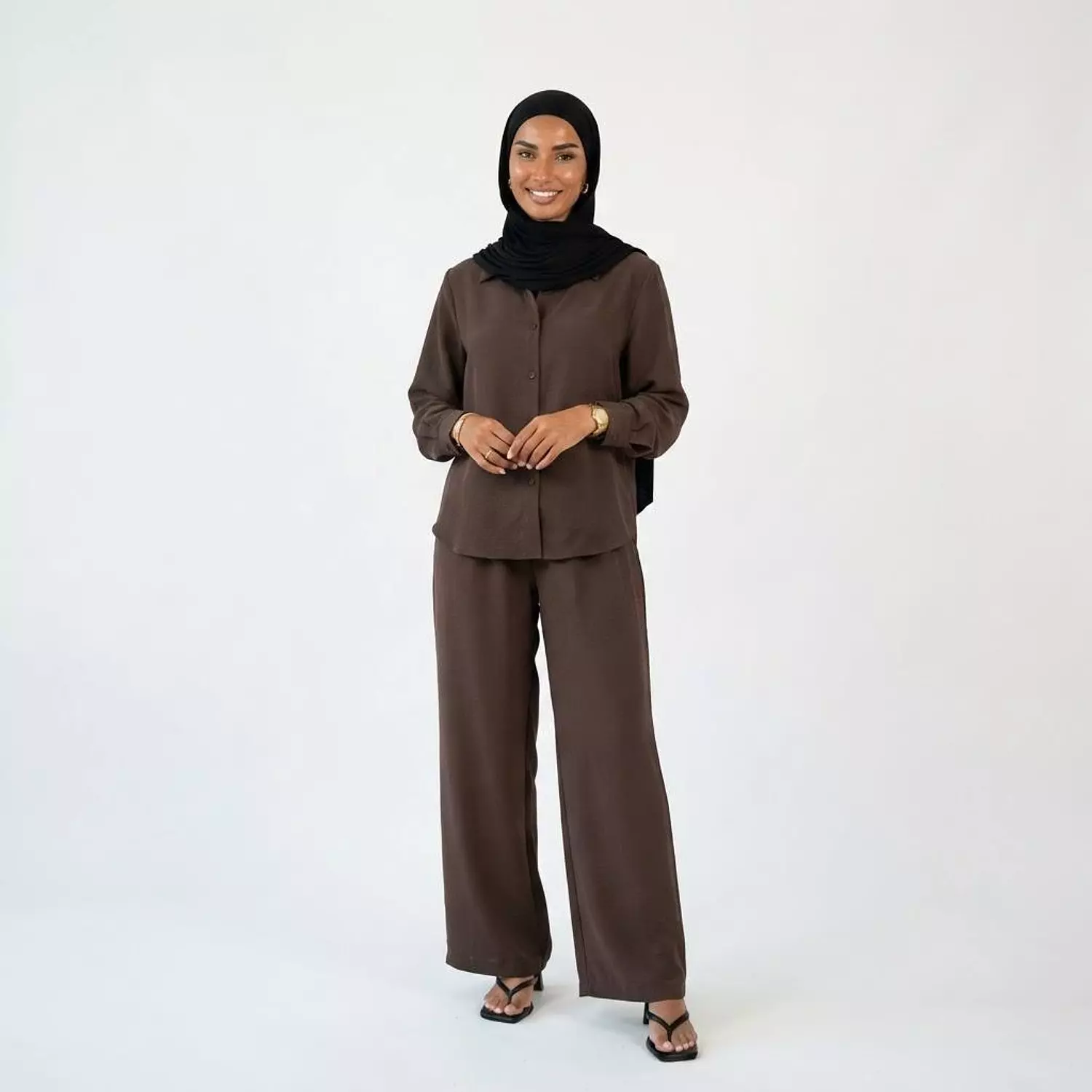Button-Down Shirt & Pants linen Set 2