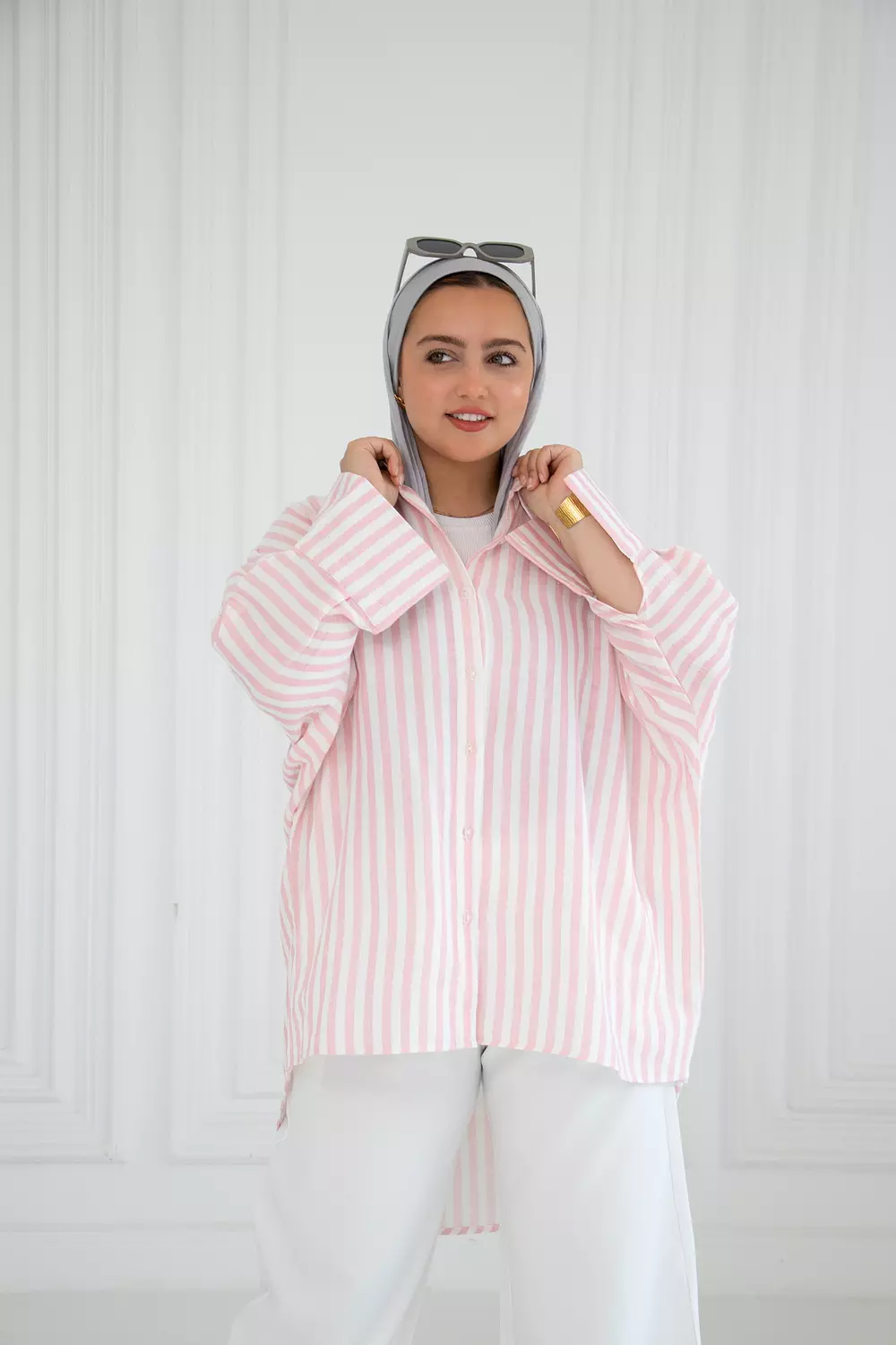 Oversized striped shirt 16