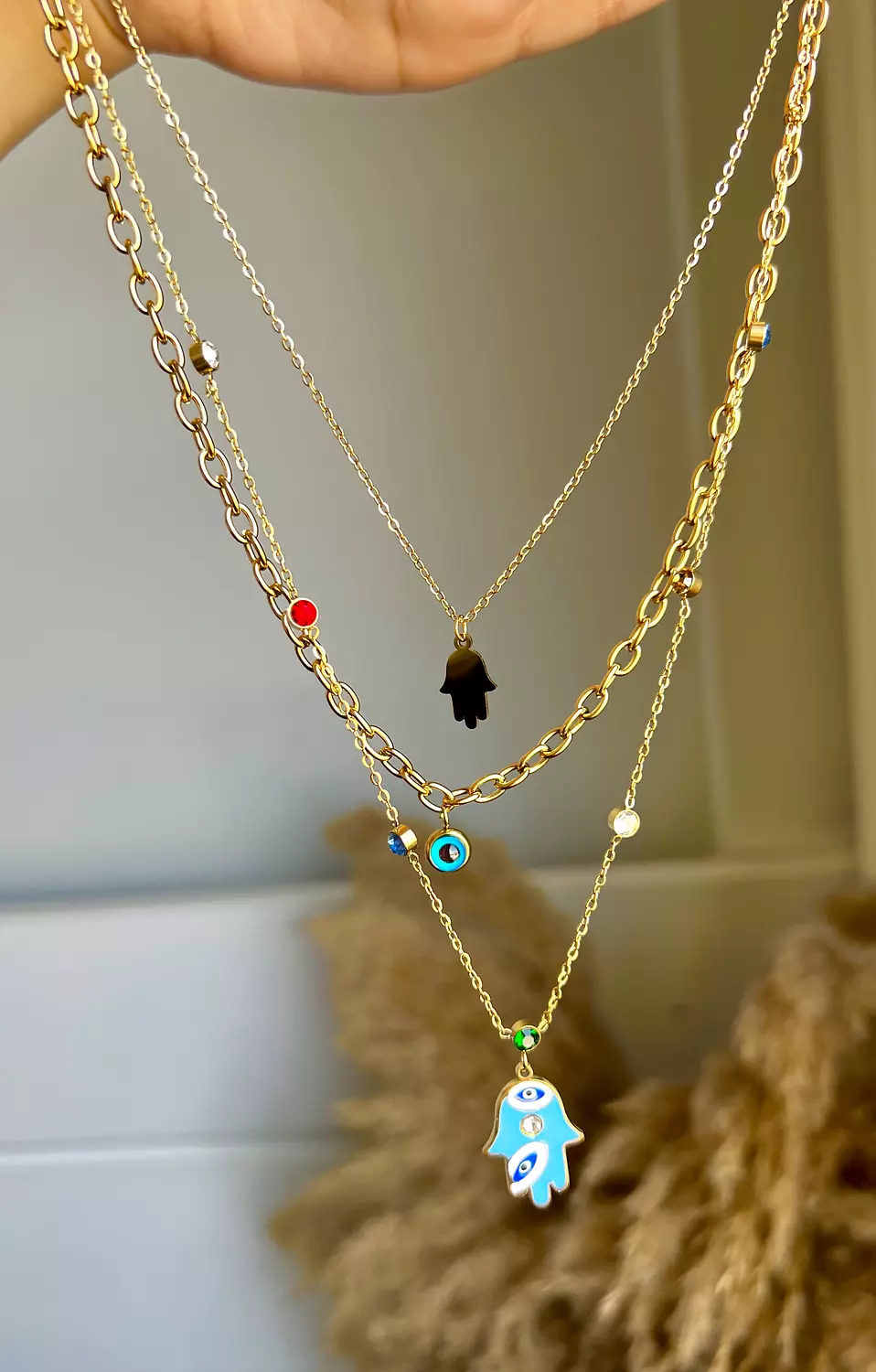 3 layers Kaf necklace  1
