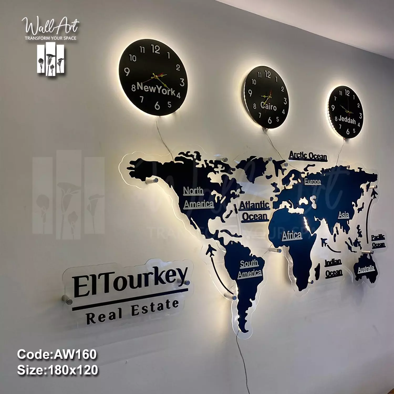 AW160-Lighted Acrylic World Map   6