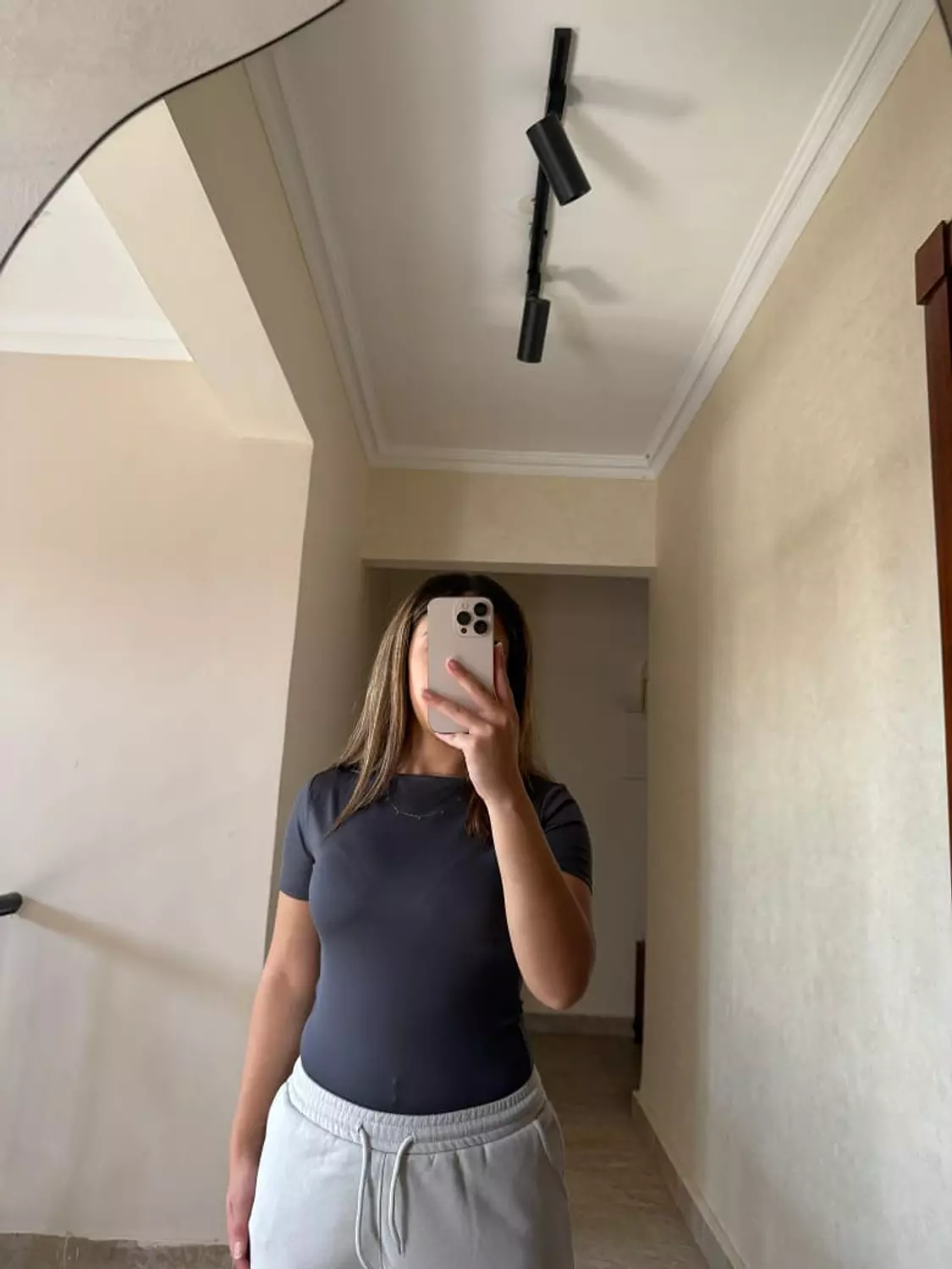 Short Sleeves Dark Grey Basic Top hover image