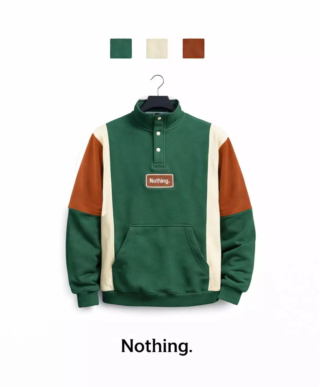 QUARTER BUTTON SWEATER "Nothing" 1