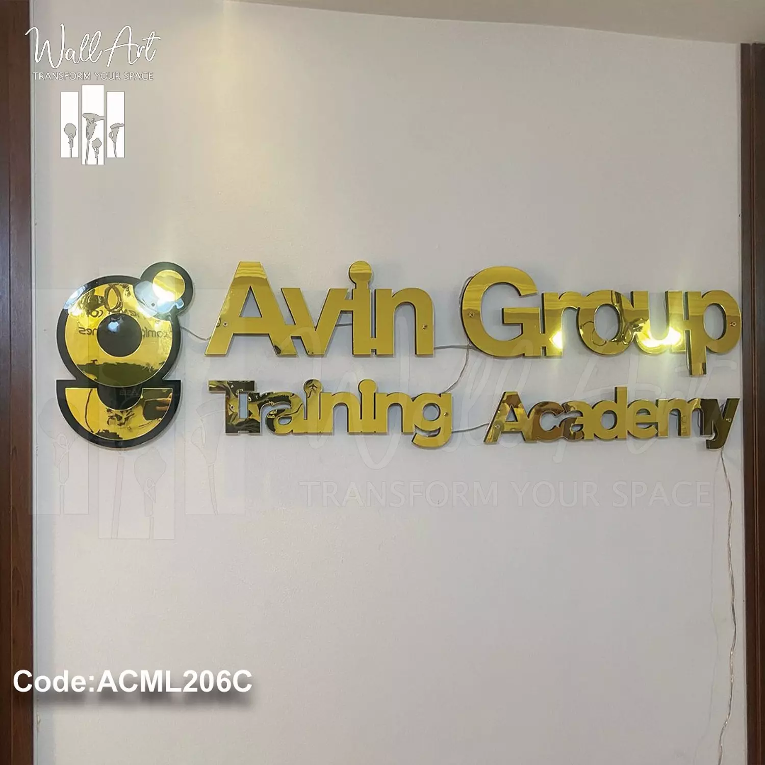 ACML206-Lighted Golden Acrylic Logo  3