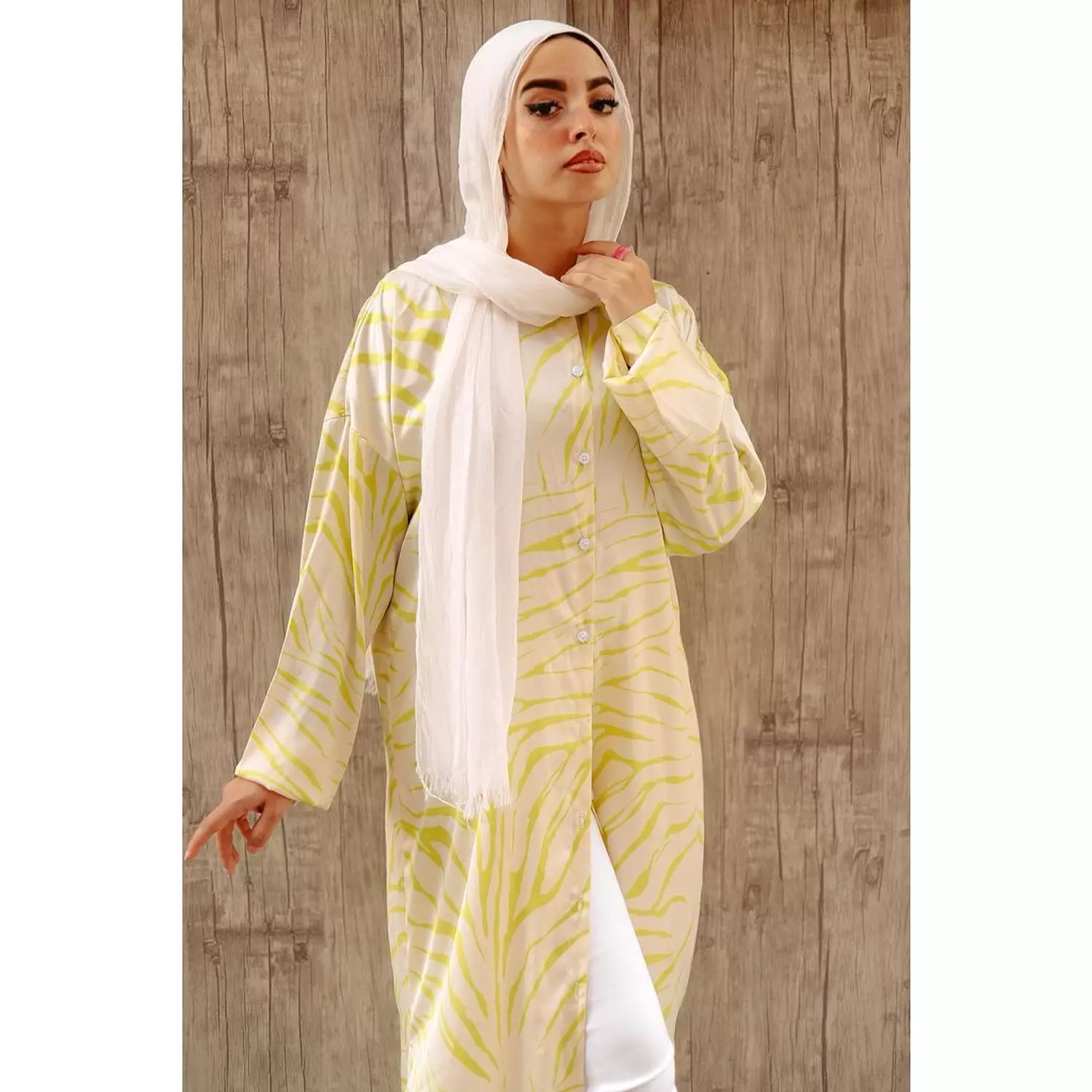 Chemise zebra pattern dress hover image