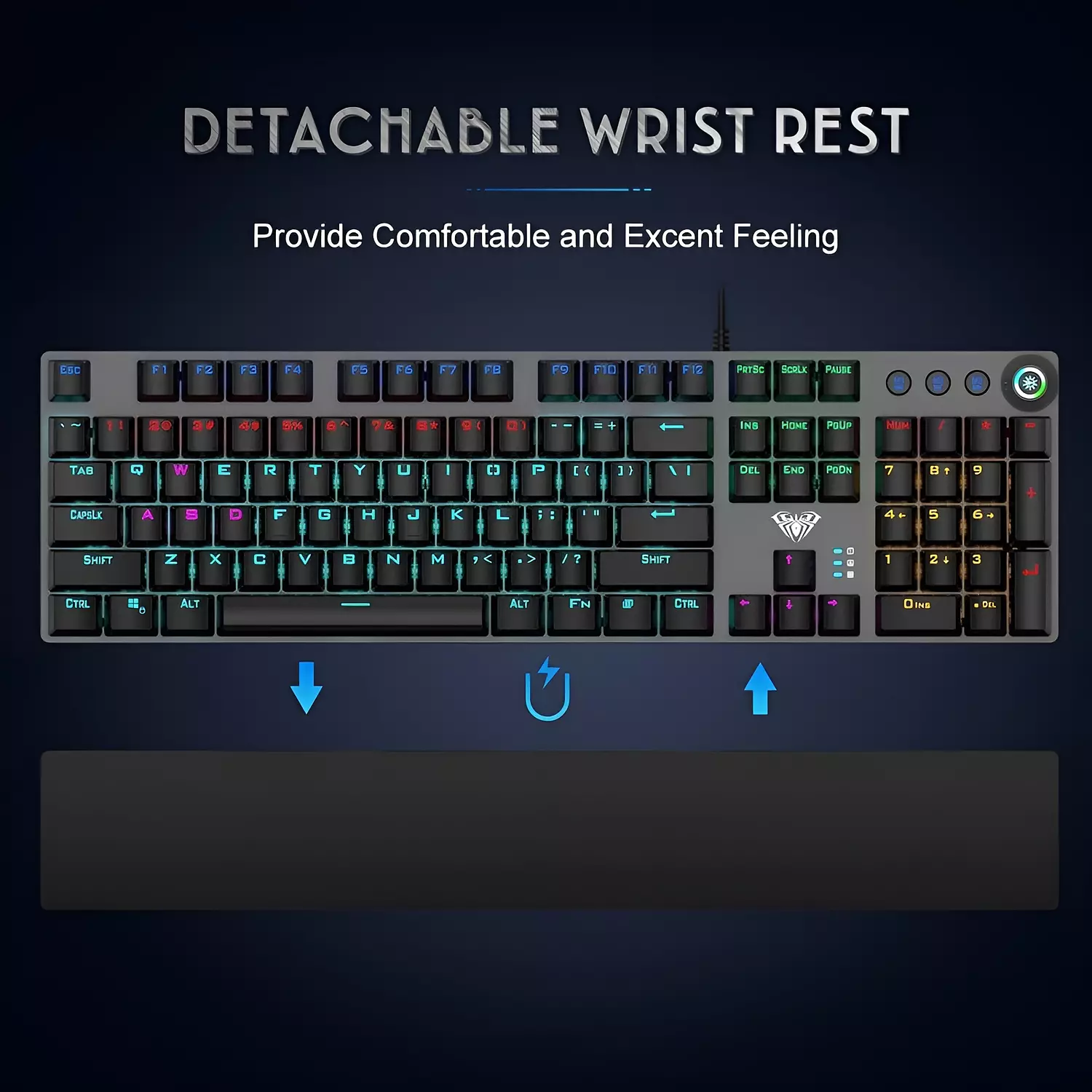 Mechanical Gaming Keyboard Aula F2088 with RGB lights - 108-Key  3