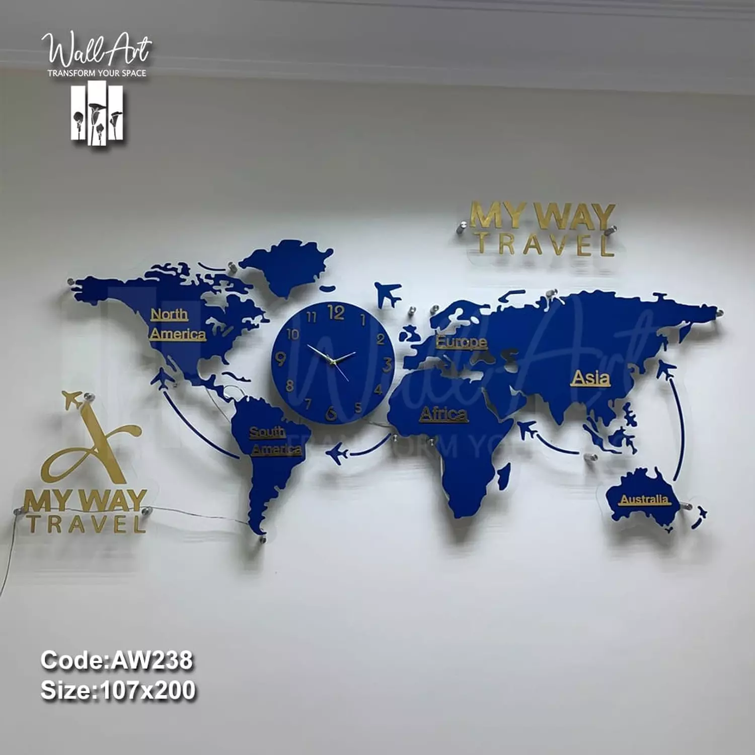AW238-Lighted Acrylic World Map  4
