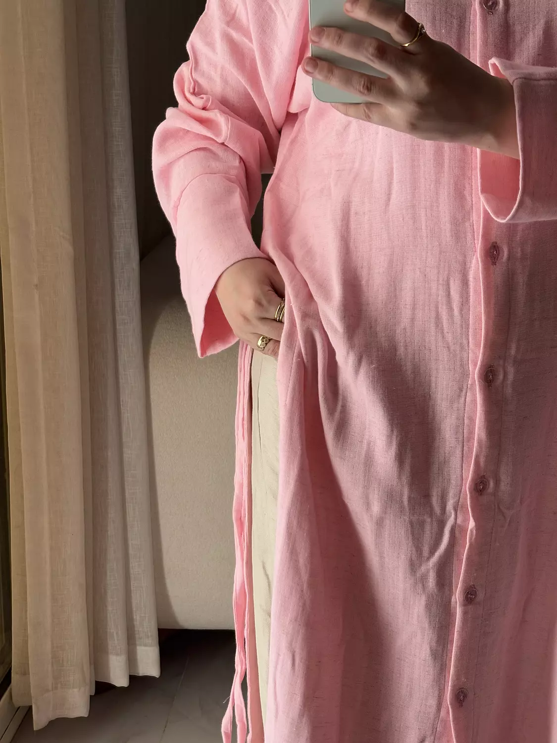 Lina Shirt Dress in Pink image