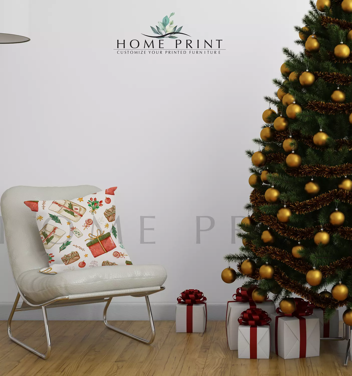  Christmas Cushion - Christmas Shapes - Multi Light Colors Design  image