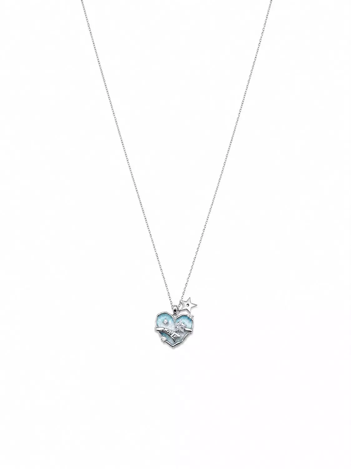 Silver Necklace Heart 1
