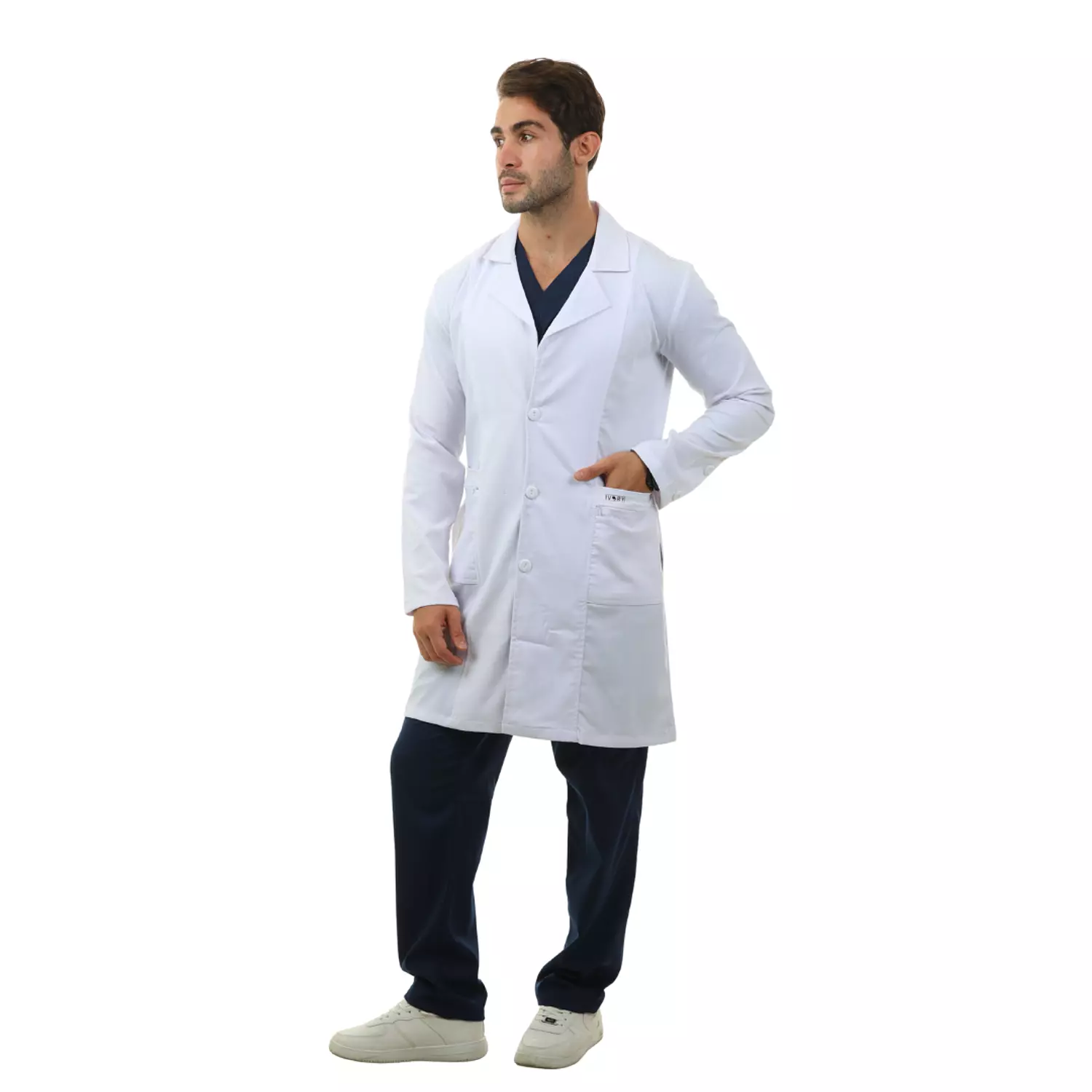 White Elegance Lab Coat Long 5