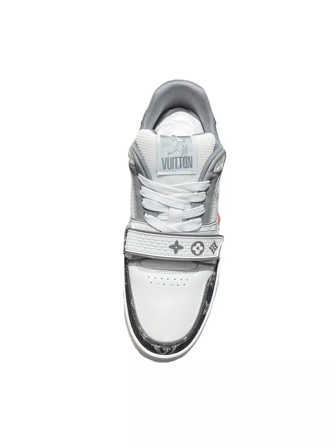 Loui Vuitton Trainer Tape White & Grey 2