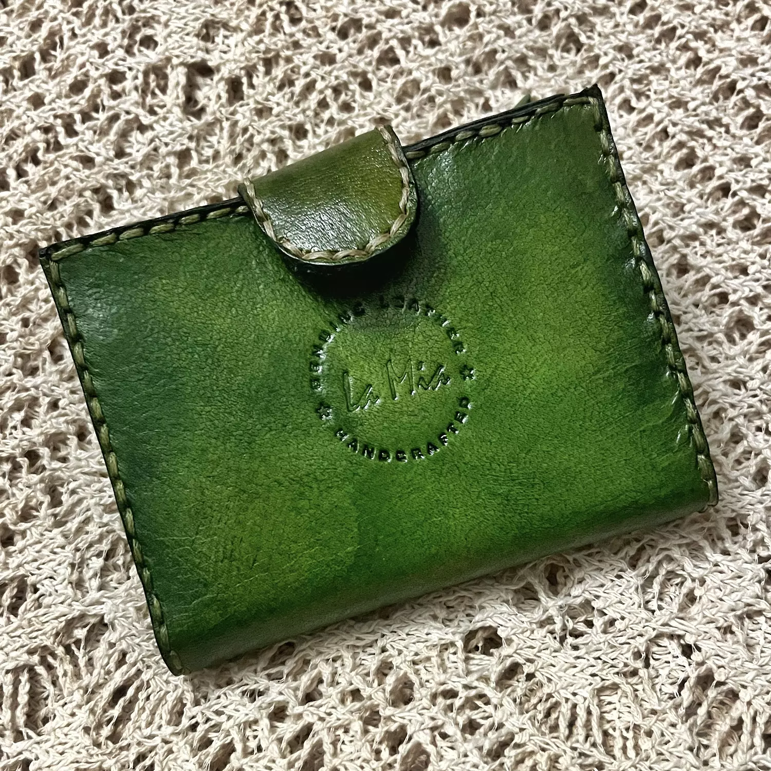 Tooled floral small leather wallet 2