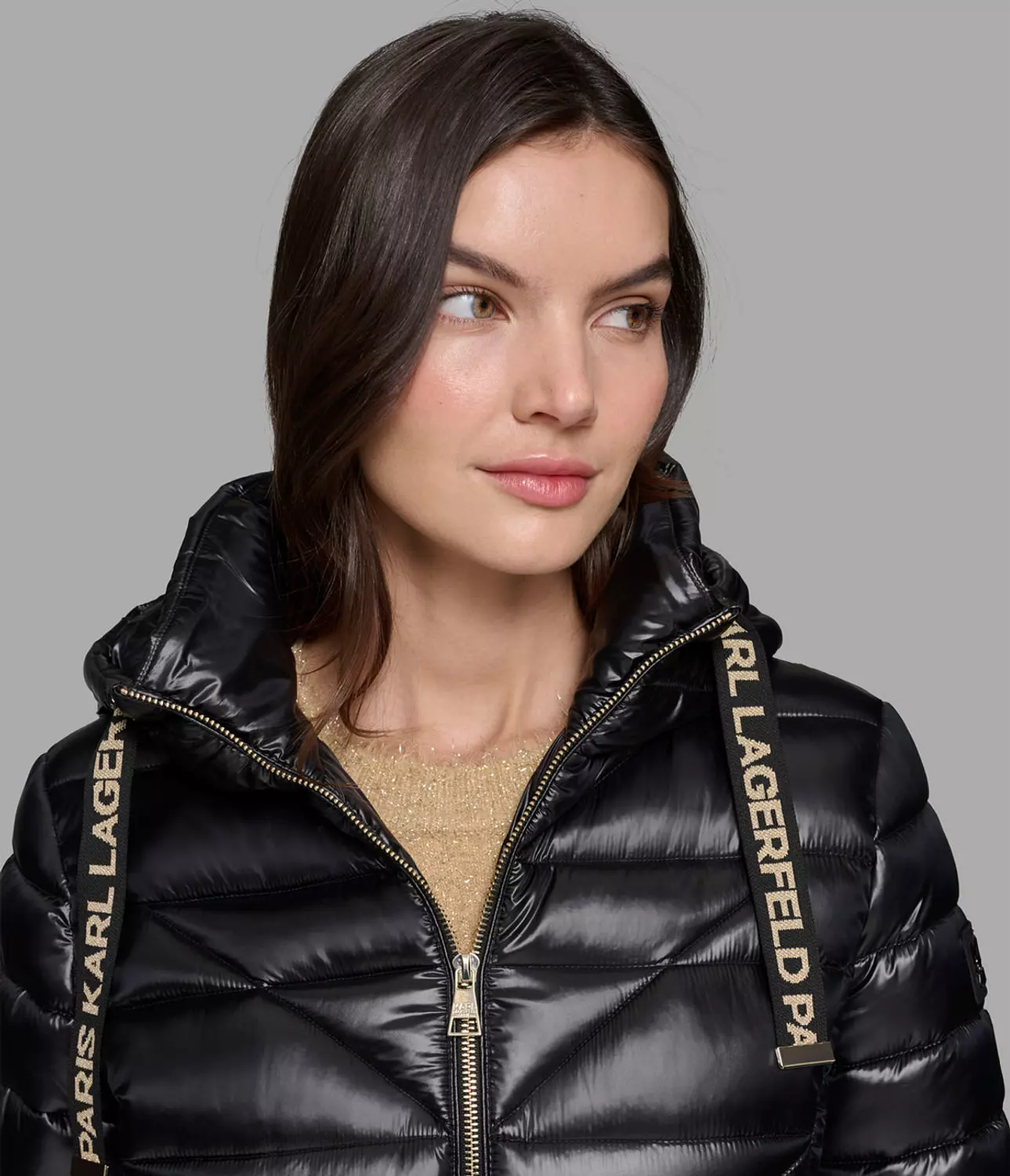 SHORT PUFFER JACKET WITH LOGO Black  3