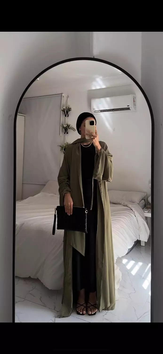 Scarfed Kaftan in olive image