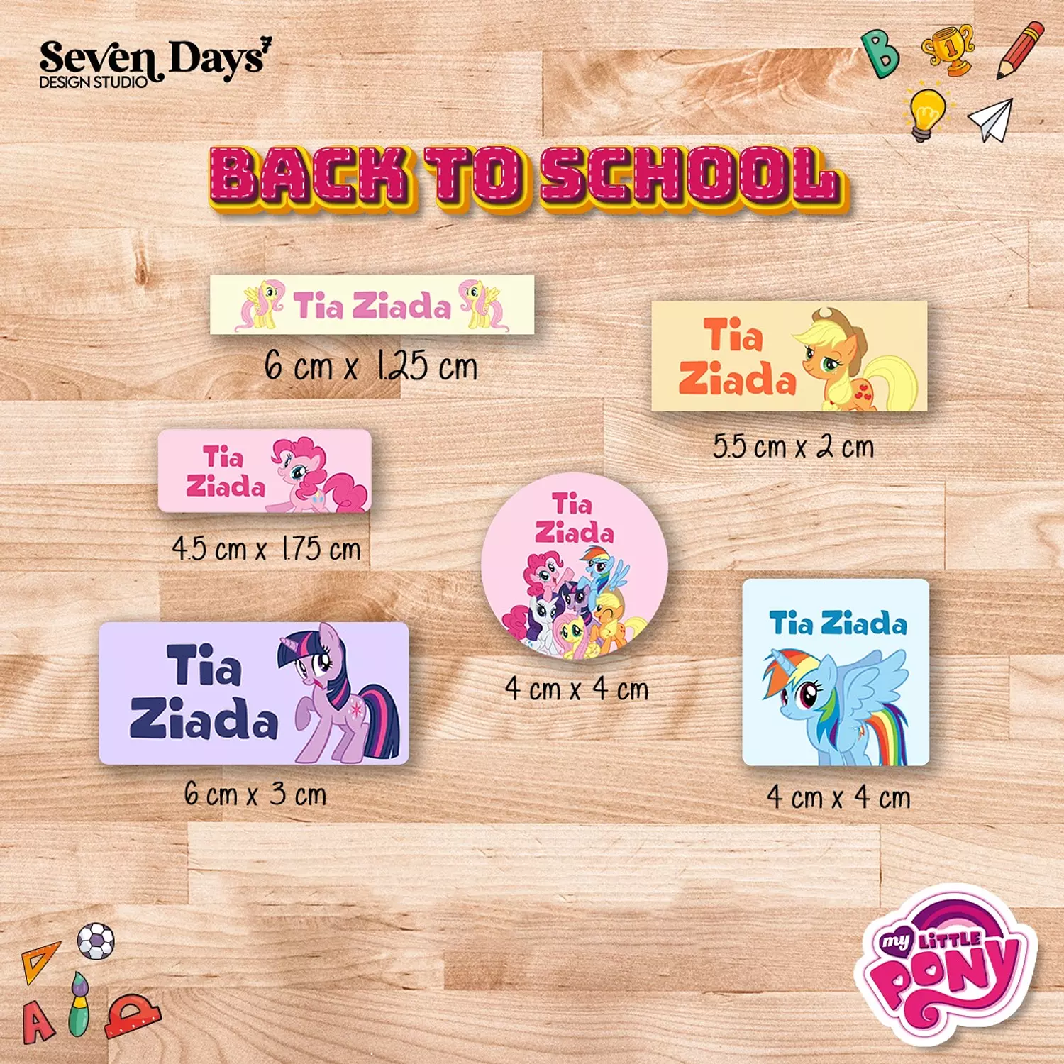 My Little Pony School Labels