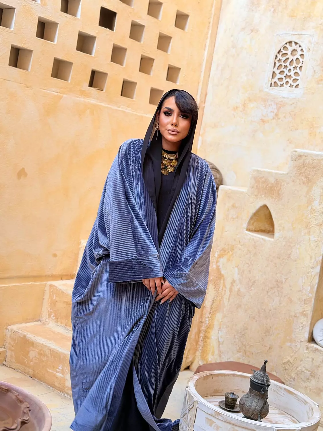 Al Aseel Kuftan In Indigo hover image