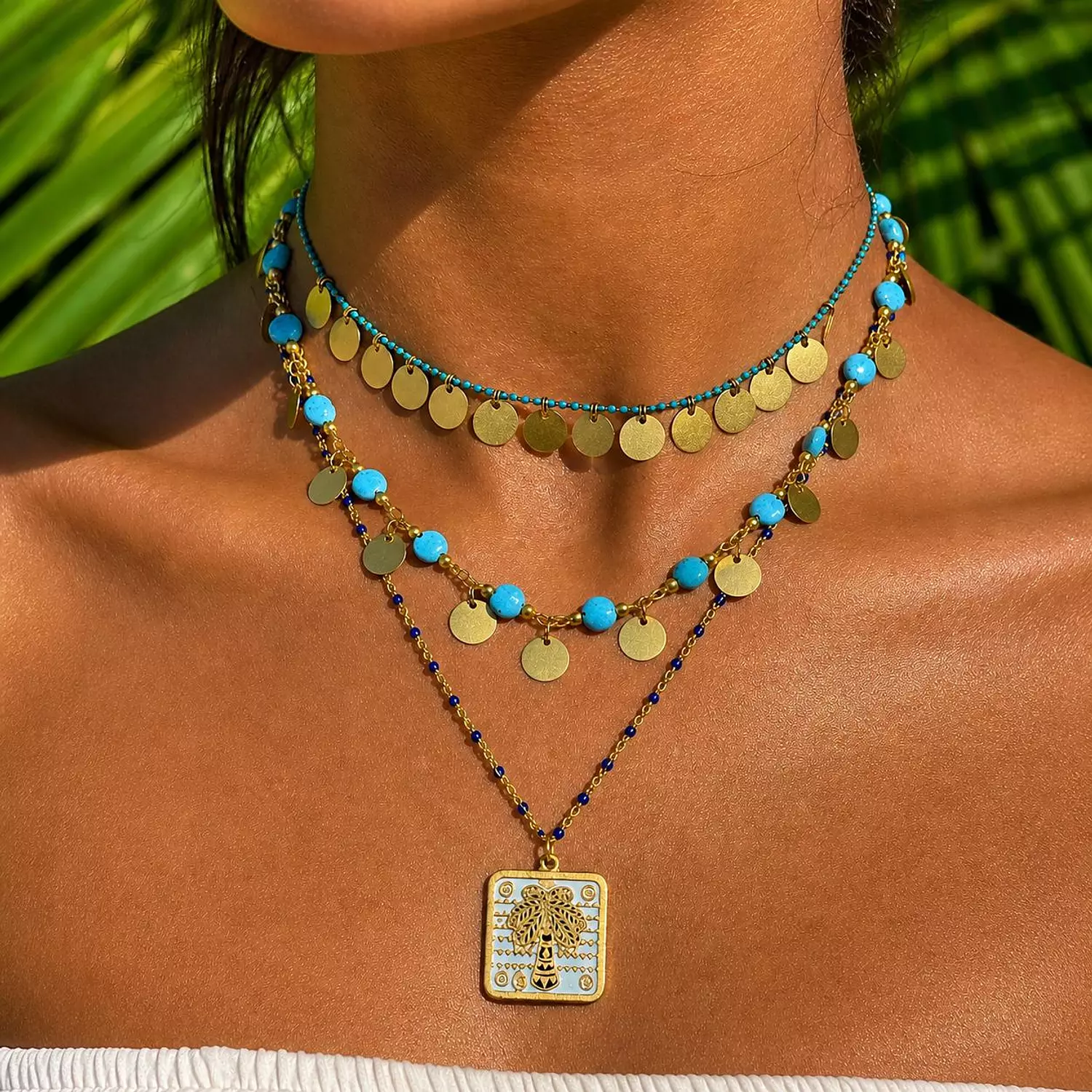 Delicate short coins necklace first layer only  1