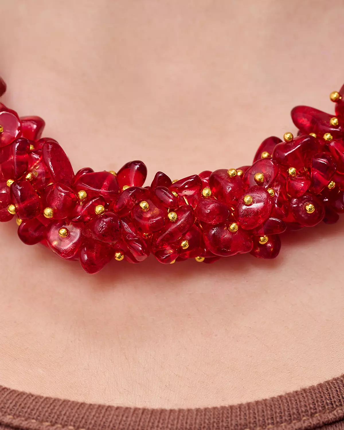 Golden red necklace  1