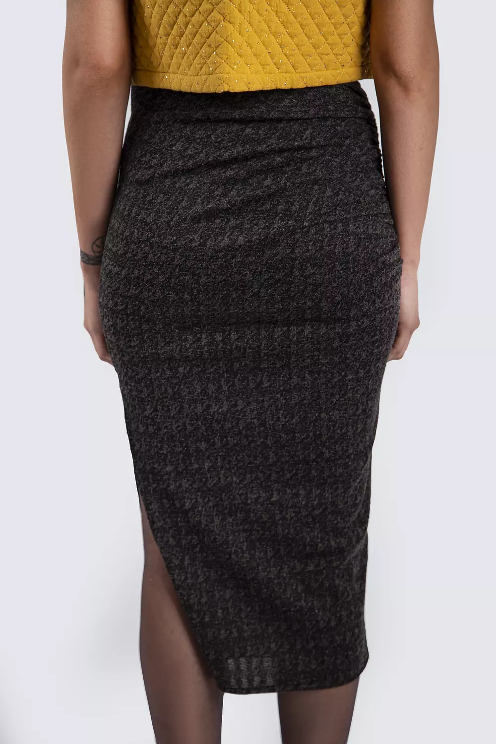 Dark Grey Skirt with Slit  hover image