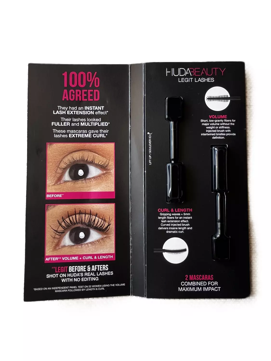 Huda Beauty Legit Lashes Mascara 1ml x2 1