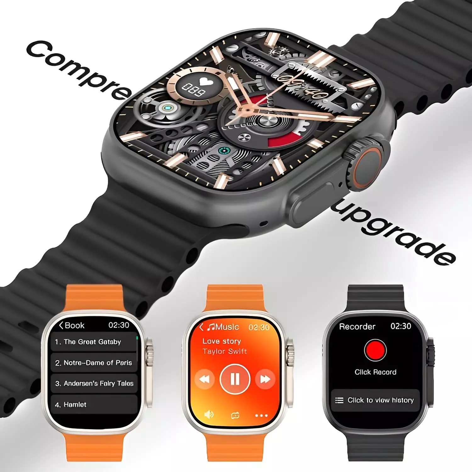 T2000 Ultra 2 Smart Watch with a Large 2.08-inch Display, Wireless Charging  4