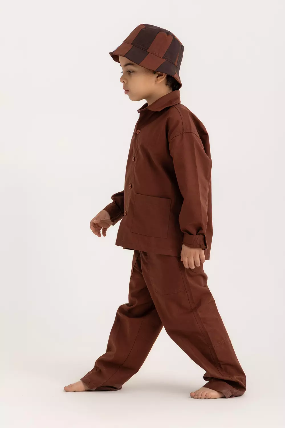 The Coucou Reversible Kids Oxford Bucket Hat  image