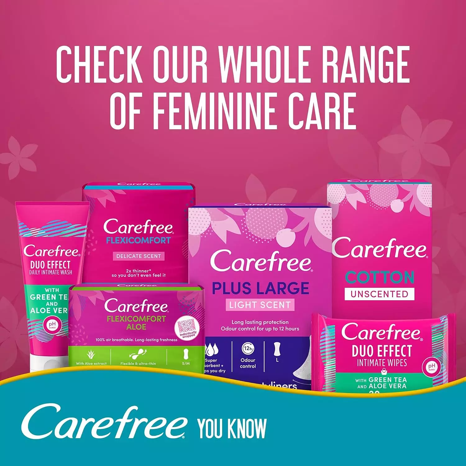 CAREFREE COTTON FEEL NORMAL PRFUME FREE 100 PANTYLINERS 3
