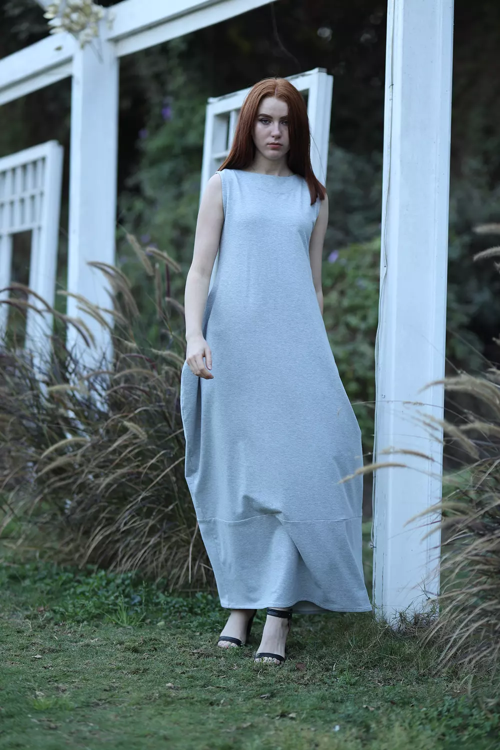 Basic Soft Cotton Dress - White hover image