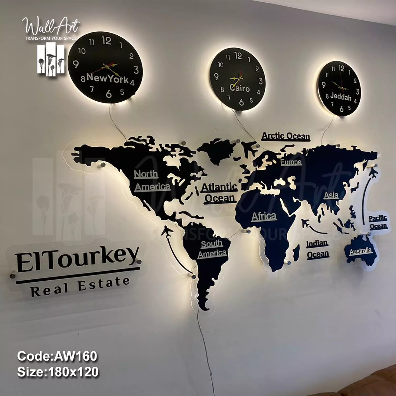 AW160-Lighted Acrylic World Map   2